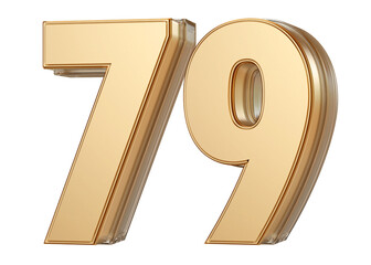 Gold 3D Number 79