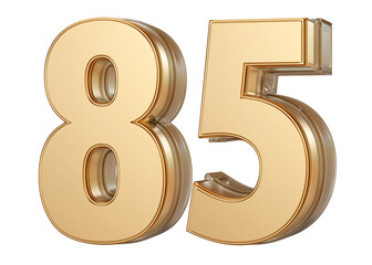 Gold 3D Number 85