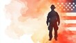 © N0X - Silhouette of a firefighter against an American flag