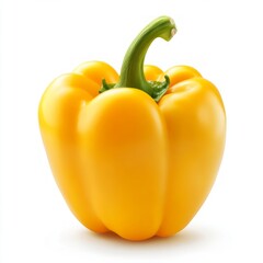 Canvas Print - A single, ripe yellow bell pepper, isolated on a white background.