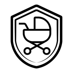 Canvas Print - stroller Line Icon