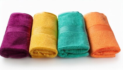 colorful towels isolated on white, soft, cloth, hygiene, dry, green, laundry, colorful, yellow, texture, material