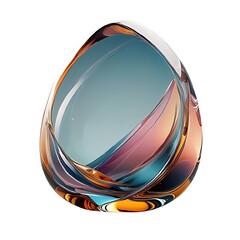 Sticker - Abstract glass shape, 3d render