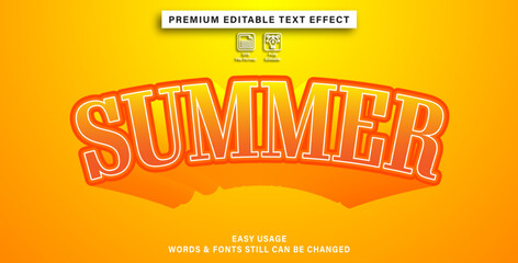 Wall Mural - editable text effect summer vibes style