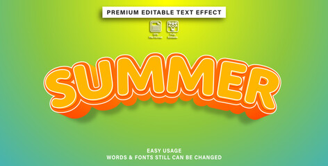 Wall Mural - editable text effect summer vibes style