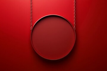 Canvas Print - red background with a round shape in the center