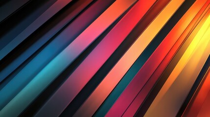 Poster - Diagonal stripes in metallic colors overlaid with a shadow effect, creating a three-dimensional, abstract background.