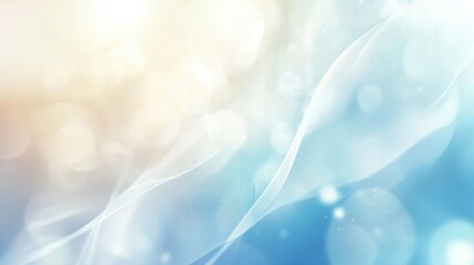 Poster - Elegant bright background with smooth white and blue gradients, softly blurred for a luxurious, calming ambiance