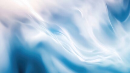 Poster - Elegant bright background with smooth white and blue gradients, softly blurred for a luxurious, calming ambiance