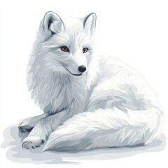 Wall Mural - vector graphic of an arctic fox