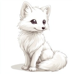 Wall Mural - vector graphic of a cute arctic fox