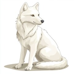 Wall Mural - vector graphic of a cute arctic wolf
