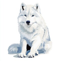 Wall Mural - vector graphic of a cute arctic wolf