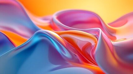 Sticker - Abstract Colorful Liquid Background, 3D Render