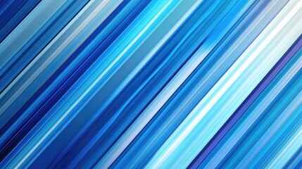 Poster - Intersecting diagonal stripes in various shades of blue, creating a dynamic and refreshing abstract background.