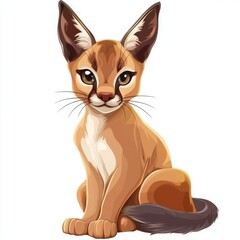 Wall Mural - vector graphic of a cute caracal