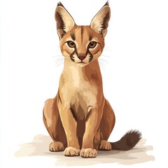 Wall Mural - vector graphic of a cute caracal