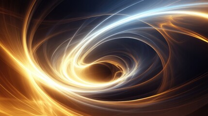 Poster - Light streaks forming a spiral shape in an abstract background, suggesting movement and energy.