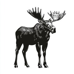 Wall Mural - vector graphic of a moose
