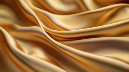 Poster - Smooth light golden fabric with soft, flowing lines, creating an elegant and luxurious visual impression.
