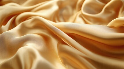 Poster - Smooth light golden fabric with soft, flowing lines, creating an elegant and luxurious visual impression.