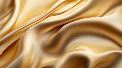 Poster - Smooth light golden fabric with soft, flowing lines, creating an elegant and luxurious visual impression.