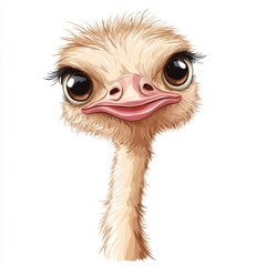 Wall Mural - vector graphic of a cute ostrich
