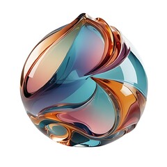 Sticker - Abstract glass shape, 3d render