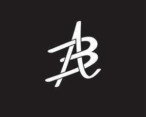 AB Logo Design concept on black background.