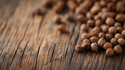 Juniper tree seeds on a wooden floor : Generative AI