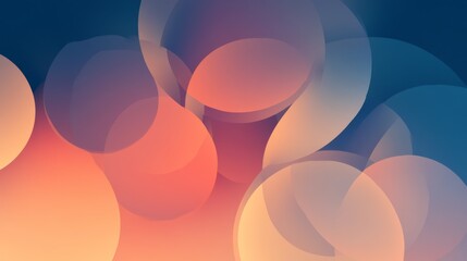 Fototapete - Gradient background with overlapping transparent circles, giving a sense of depth and space