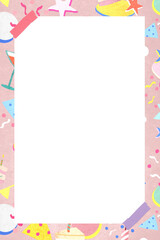 Canvas Print - Png birthday party frame in pink