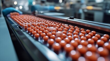 Poster - Production or manufacture of medicines and drugs in the pharmaceutical company pharmacy concept : Generative AI
