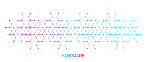 Poster - health care abstract background with hexagons, lines and dots. medical innovation banner template co