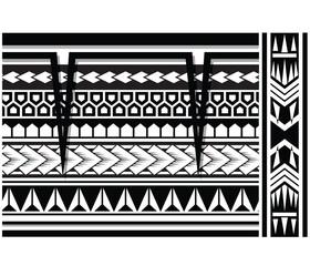 Wall Mural - Polynesian tattoo tribal band design. Samoan tattoo tribal ornament border.
 Decorative seamless pattern.