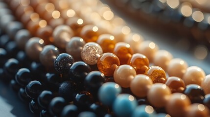 Aufkleber - Beads made of natural stones : Generative AI