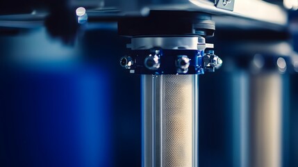 Poster - macro photography showcasing the detailed connection points and seals as a water filter cartridge is