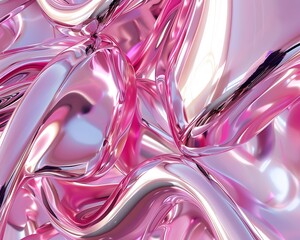 Poster - pink chrome metal background 