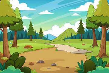 Wall Mural - Landscape mountains vector illustration