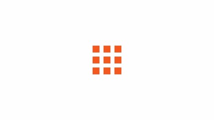 Fototapete - Gathering square of smaller parts loading animation. Business data update animated element 2D abstract 4K video motion graphic on white background. Dynamic loader download upload for web design