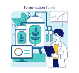 Biotechnology. Flat Vector Illustration