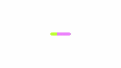 Fototapete - Horizontal bar filling loading animation. Digital network data checkup animated element 2D abstract 4K video motion graphic on white background. Technology loader download upload for web design