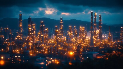 Poster - Oil refineries and chemical plants in industrial areas : Generative AI