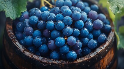 fresh grape harvest for wine rustic style : Generative AI