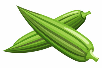 Wall Mural - illustration fresh a okra isolated on white