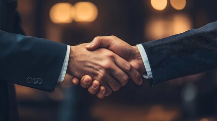 Aufkleber - Shaking hands Business lawyer team Working together judge counselor having team meeting with client discussing legal legislation at law firm Law and Legal services concept : Generative AI