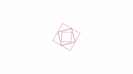 Fototapete - Squares rotating in different directions loading animation. App update animated element 2D abstract 4K video motion graphic on white background. Geometric shapes loader download upload for web design