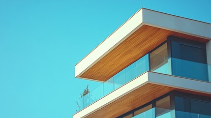 Aufkleber - Upper part of a contemporary house Modern architecture : Generative AI