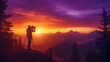 © Pter - Photographer Capturing a Sunset Over a Mountain Range