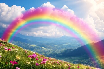 Canvas Print - rainbow in the field